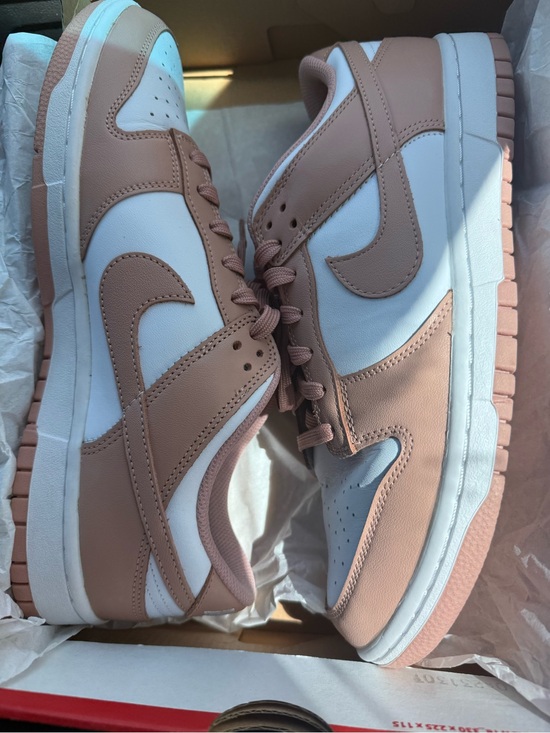 Nike Shoes - Nike Dunk Low in White and Rose Whisperer